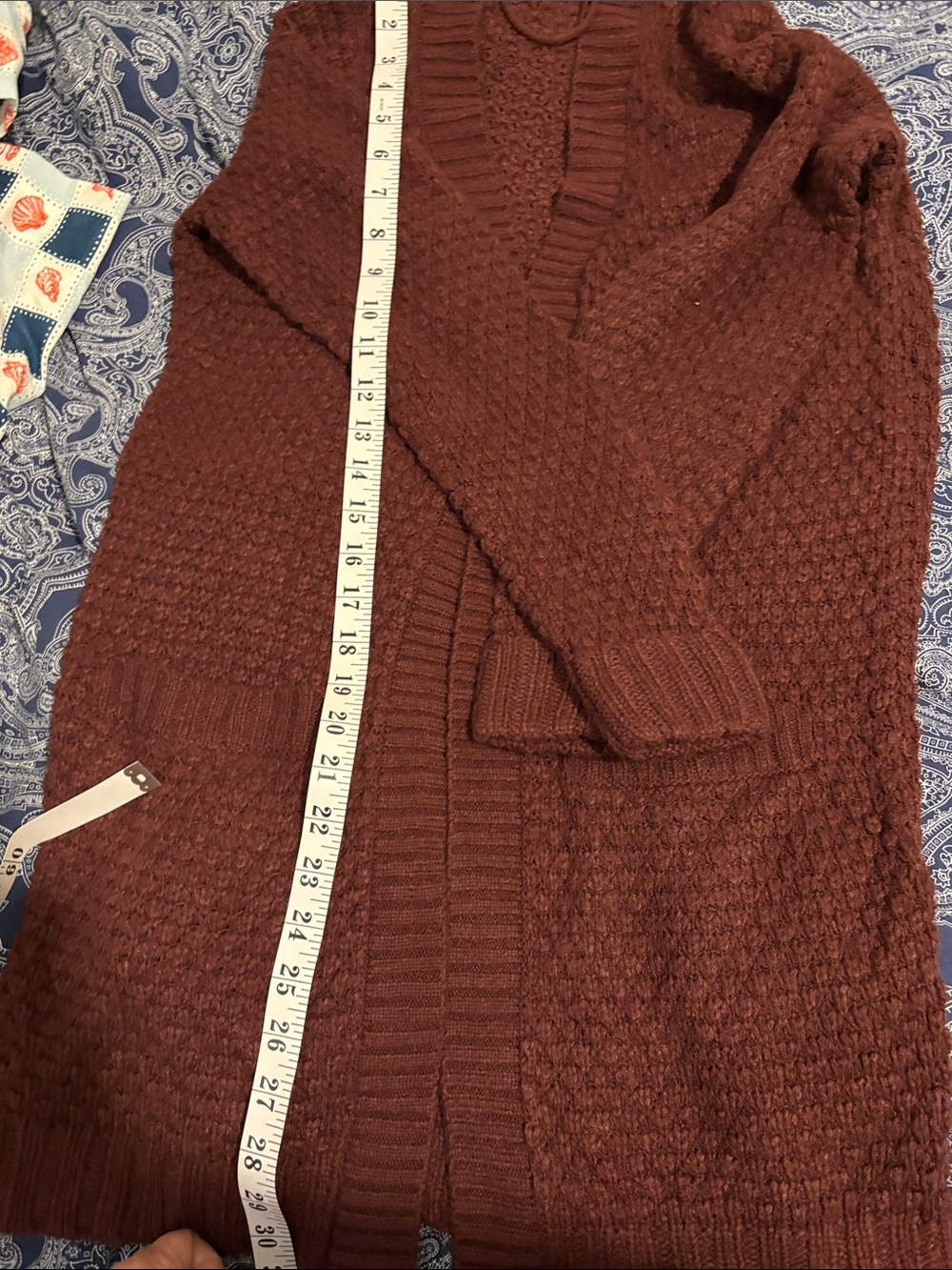Vero Moda Open-Front Chunky Cardigan - Deep Rust - Picture 5 of 5